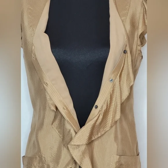 Banana Republic Silk Sleeveless Ruffled Shift Dress - Size 6 - Picture 5 of 10